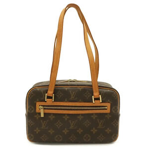 Louis Vuitton Cite Monogram Canvas Leather Shoulder Bag Brown